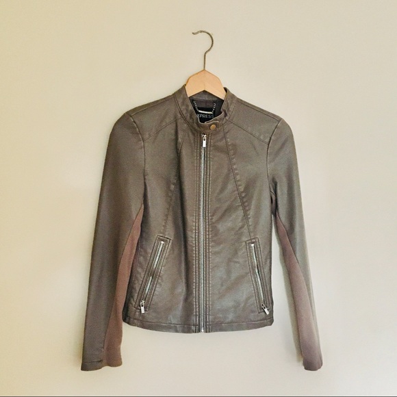 Express Jackets & Blazers - express / zip up utility bomber jacket tan brown